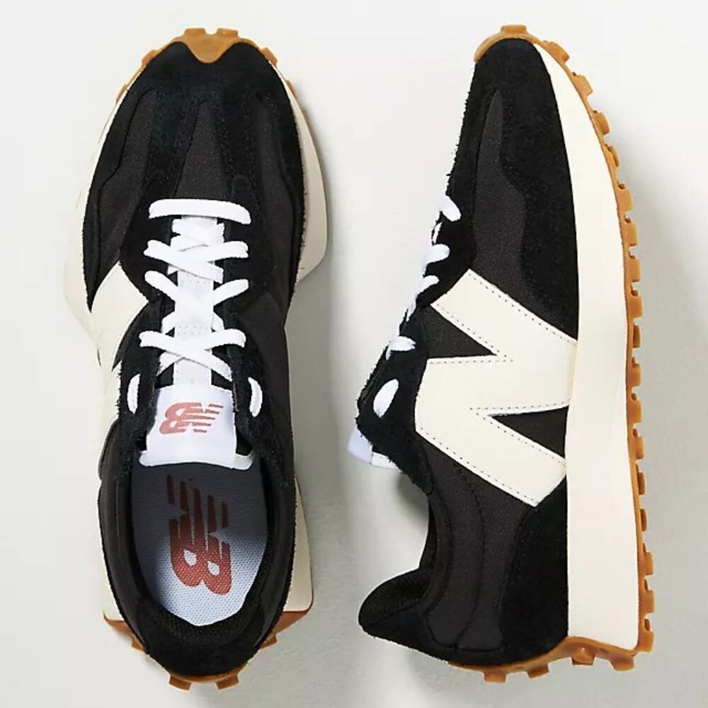 New Balance Women's Black and Cream Retro-Style Sneakers - Picture 4 of 16